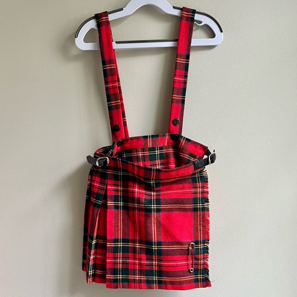 O’Neil of Dublin Other - O’Neil of Dublin | Red Wool Tartan Plaid Kilt Jumper Dress Toddler Ireland 3/4